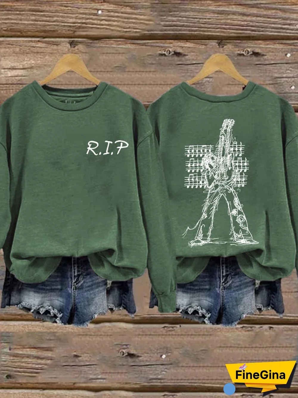 Women'S King Of Music RIP Print Sweatshirt