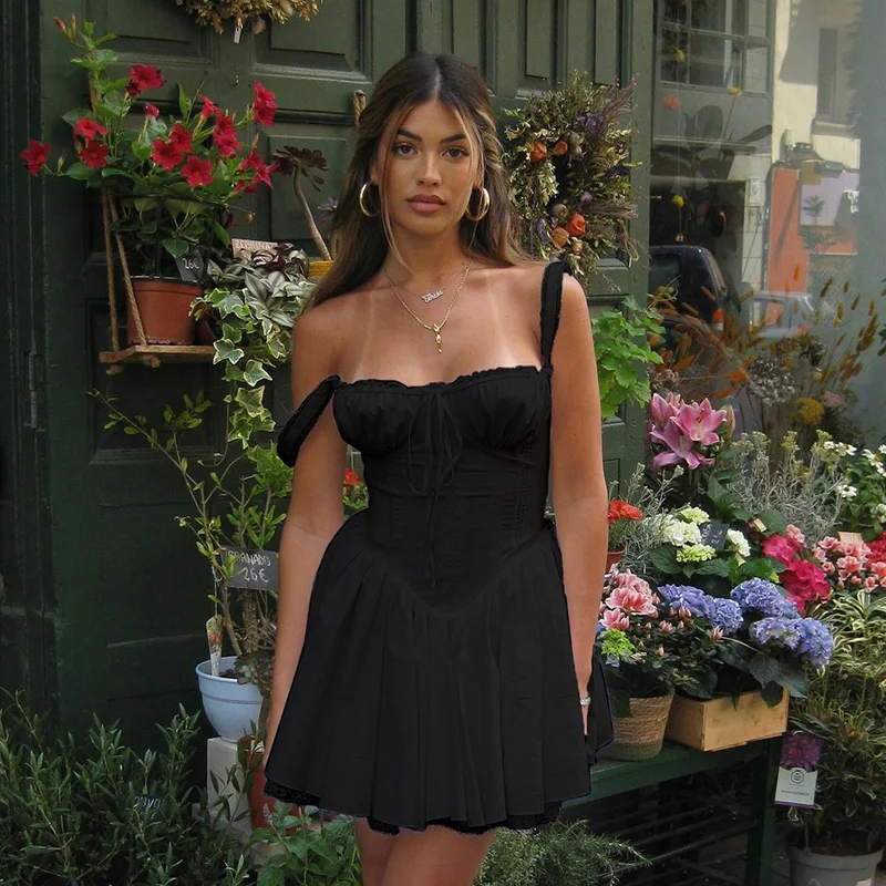 Elegant Party Dresses Ladies Fashion Evening Lace Sexy Ball Gown Mini Drerss