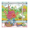 (Counted/Stamped) 14CT Vase On Windowsill-Cross Stitch 29*29cm/11.42*11.42in(Brand)