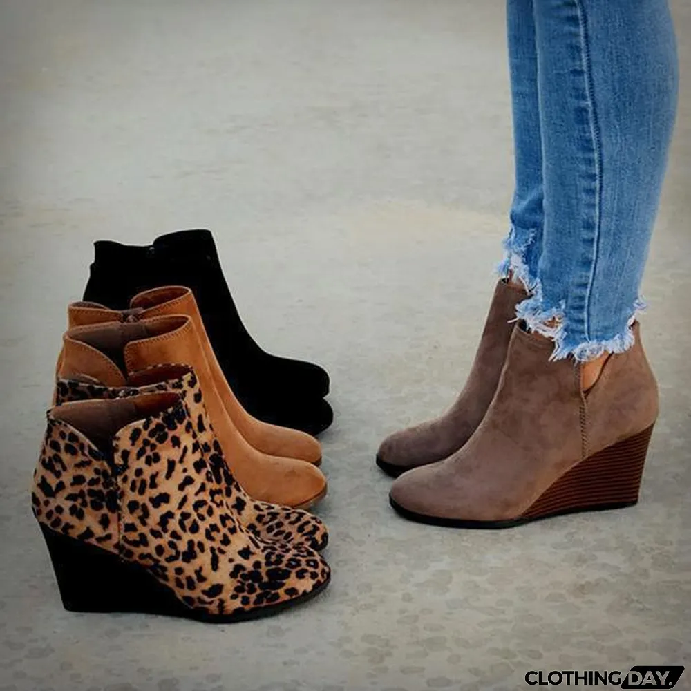 Side Slit Wedge Booties