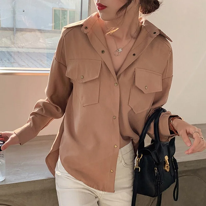 Spring Plus Size Women White Shirts Single-breasted Lapel Female Blouses Tops New Cotton Solid Office Ladies Shirt Femme Blusas