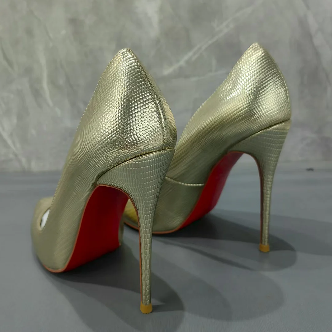 80mm/100mm/120mm Women's Classic Closed Pointed Toe Bridal Wedding Party Pumps Snakeskin-MERUMOTE