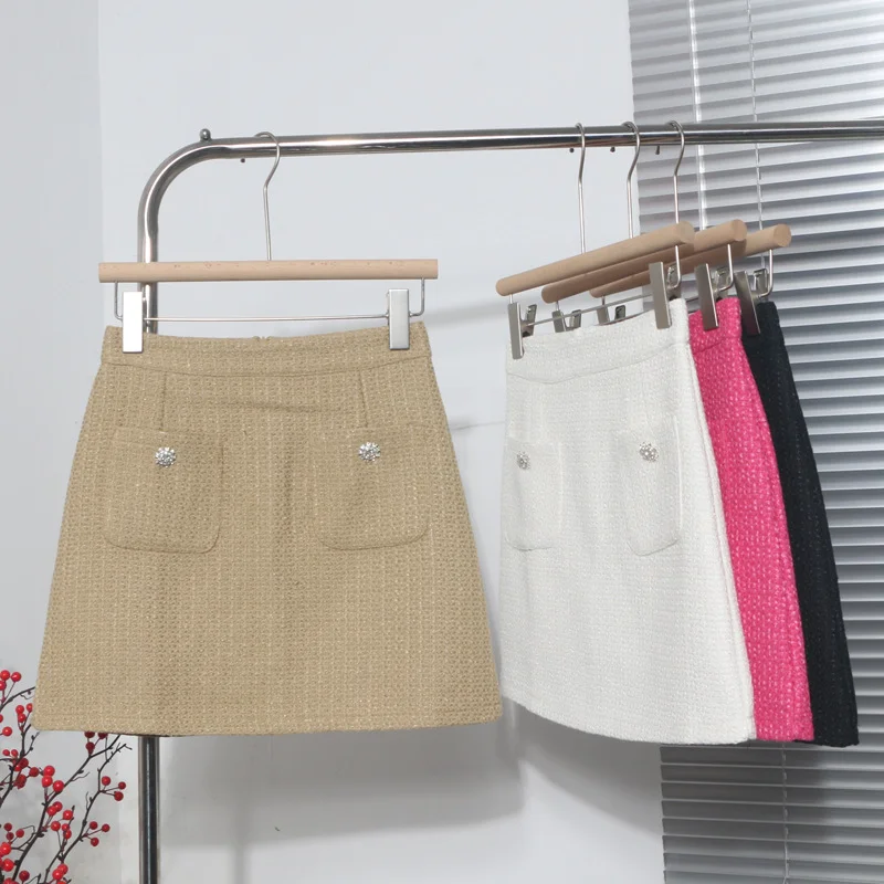 Nigikala Nigikala Goods Small Fragrant Wind Coarse Flowers A Short Skirt Women High Waist Thin Skinny Bag Hip Half-Body Skirt 8996