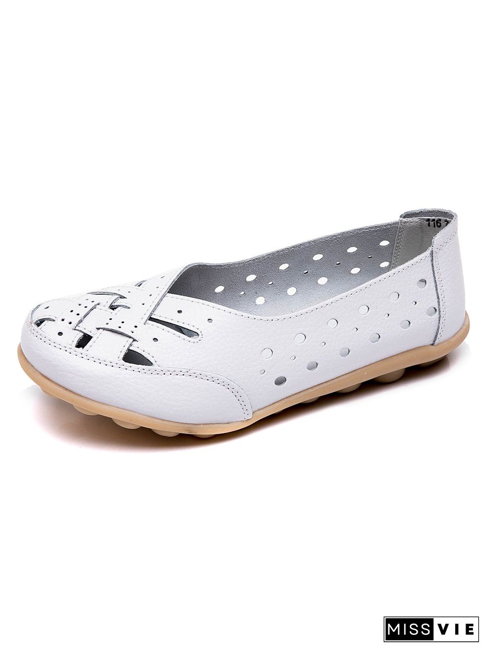 Hollow Leather Soft Sole Shoes