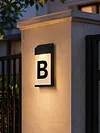 Solar Lighted House Numbers Luminous Outside Address Sign Smart Sensor Automatic LED Illumination Lamp Auto On/Off Villa Courtyard Number Plate Light Outdoor Doorplate Number Indicator