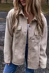 Women's Autumn Flap Pockets Buttoned Jacket Coat