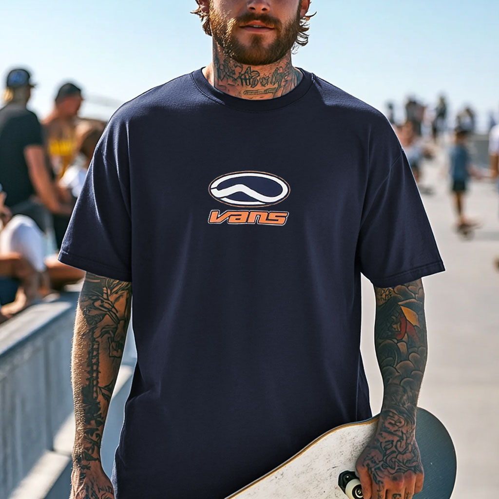 Men's Vintage Skateboard Surf Print Crew Neck Short Sleeve T-Shirt / TECHWEAR CLUB / Techwear