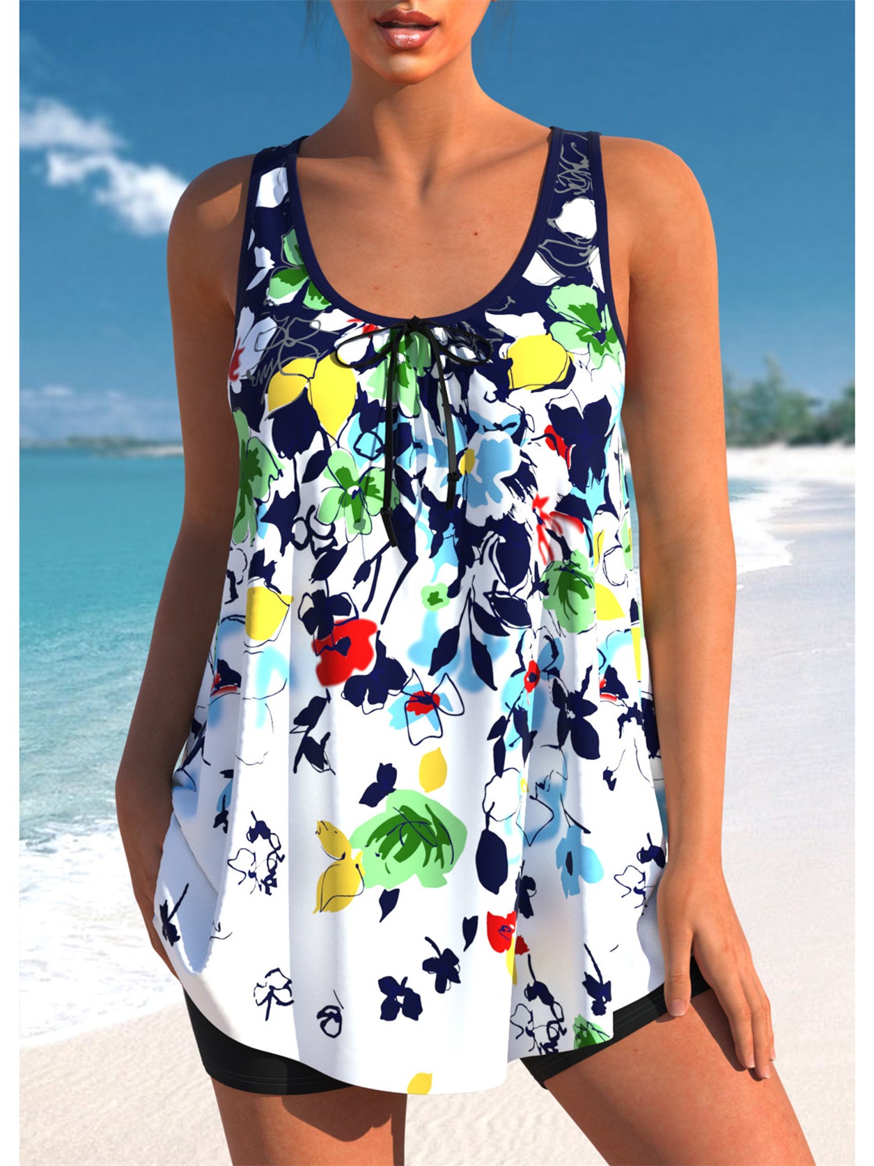 Women Long Sleeve V-neck Graphic Floral Printed Top
