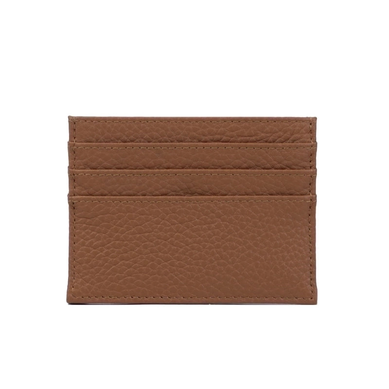 Unisex Solid Color Leather Open Card Holders