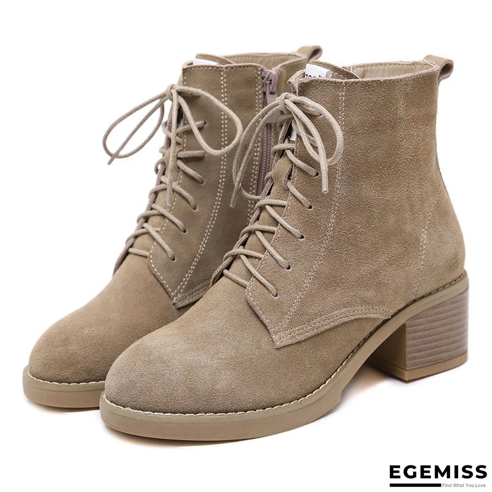 Elegant Lace-Up Zipper Boots | EGEMISS