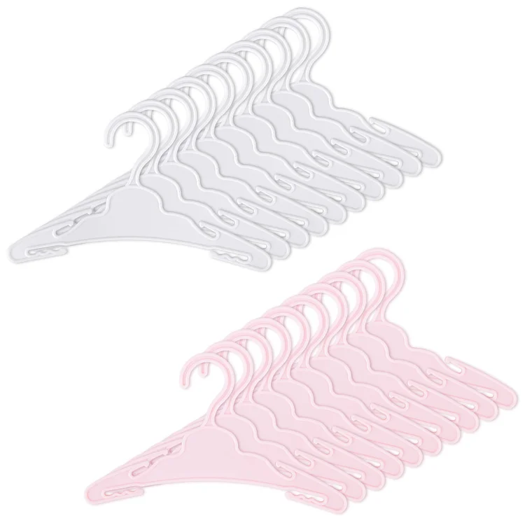 18" White & Pink Hanger 20 Pcs Reborn Baby Doll Accessories Set
