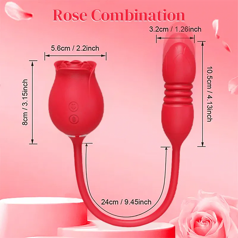 DualVibe - Compact Rose Massager with Air Suction & Vibe