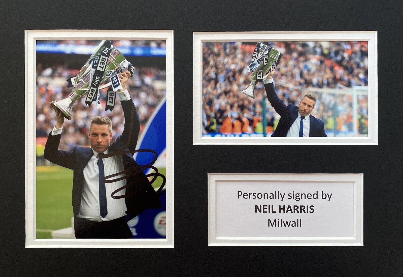 Neil Harris Genuine Hand Signed Millwall Photo Poster painting In A4 Mount Display