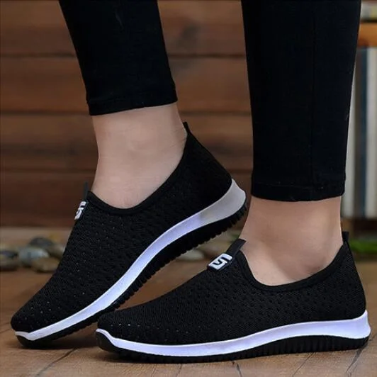 Ladies Breathable Mesh Vulcanized Shoes Women Casual Sport Sneakers Women's Non Slip Shallow Shoes Female Light Walking Flats