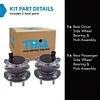 TRQ 2 Piece Rear Wheel Bearing & Hub Assembly Set Compatible with 2013-2018 Ford C-Max 2013-2019 Escape 2015-2019 Lincoln MKC