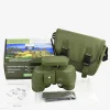 10x50 High Magnification HD Binoculars With Compass Rangefinder Nitrogen-Filled Waterproof Binoculars BAK4 Prism Travel Binoculars Military Green