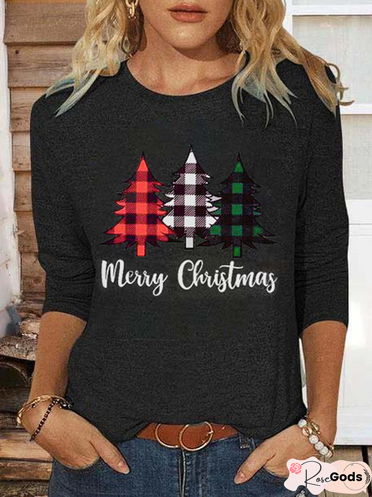 Crew Neck Christmas Casual T-Shirt