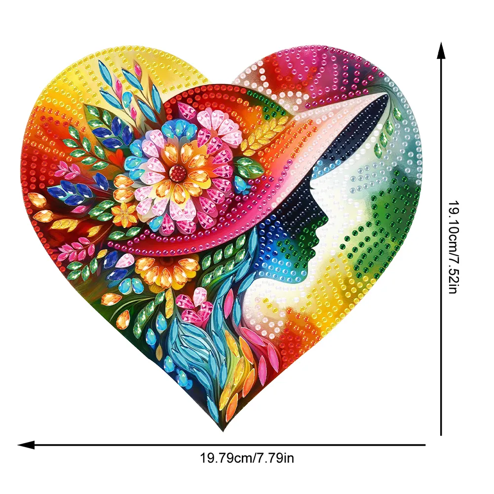 DIY Figure Silhouette Single-Side Acrylic iamond Art Painting Wreath Hanging Sign Decor