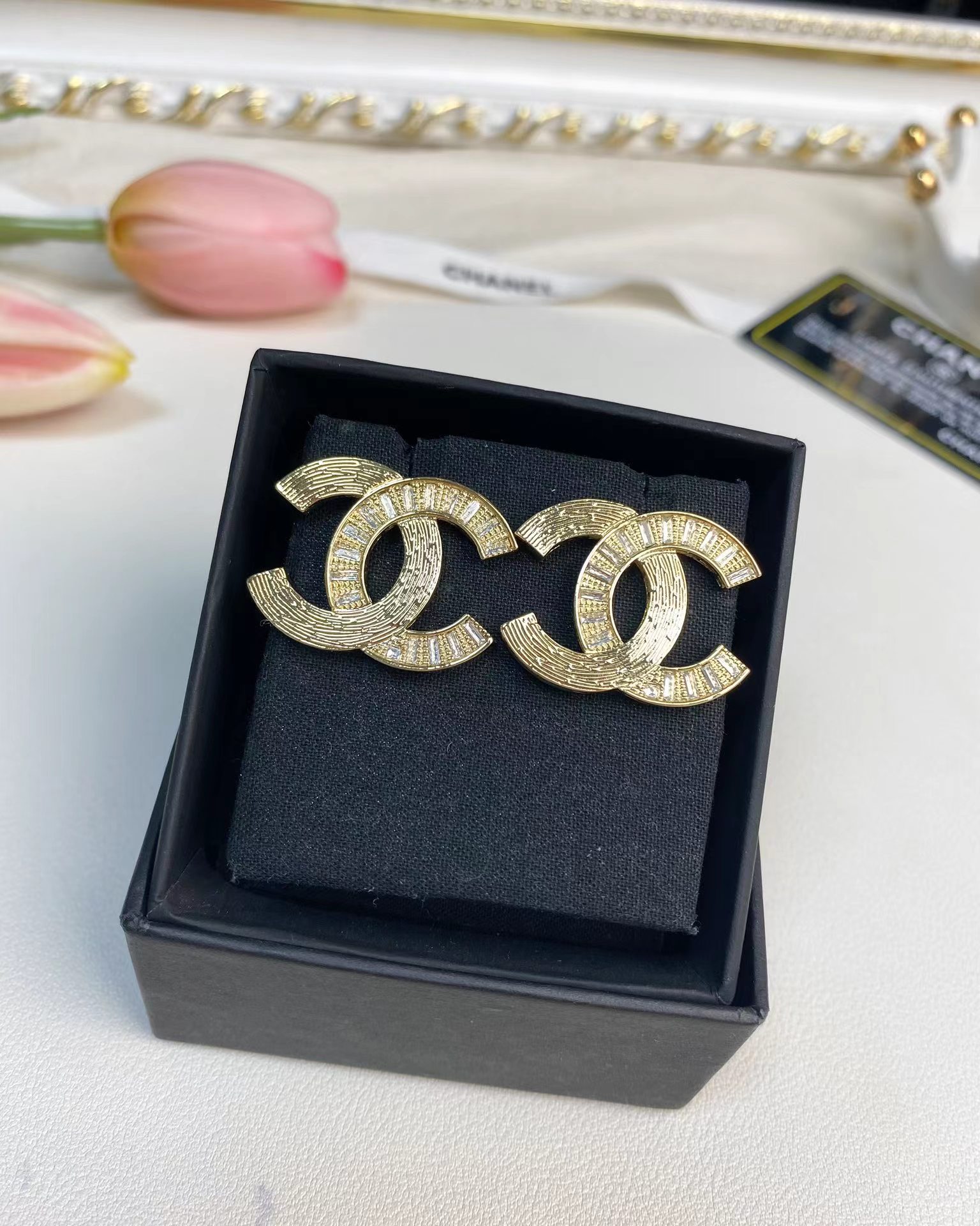 Buy replica Chanel Big Gold Double C Stud Earrings and replica jewelry from PICKS Jewelry