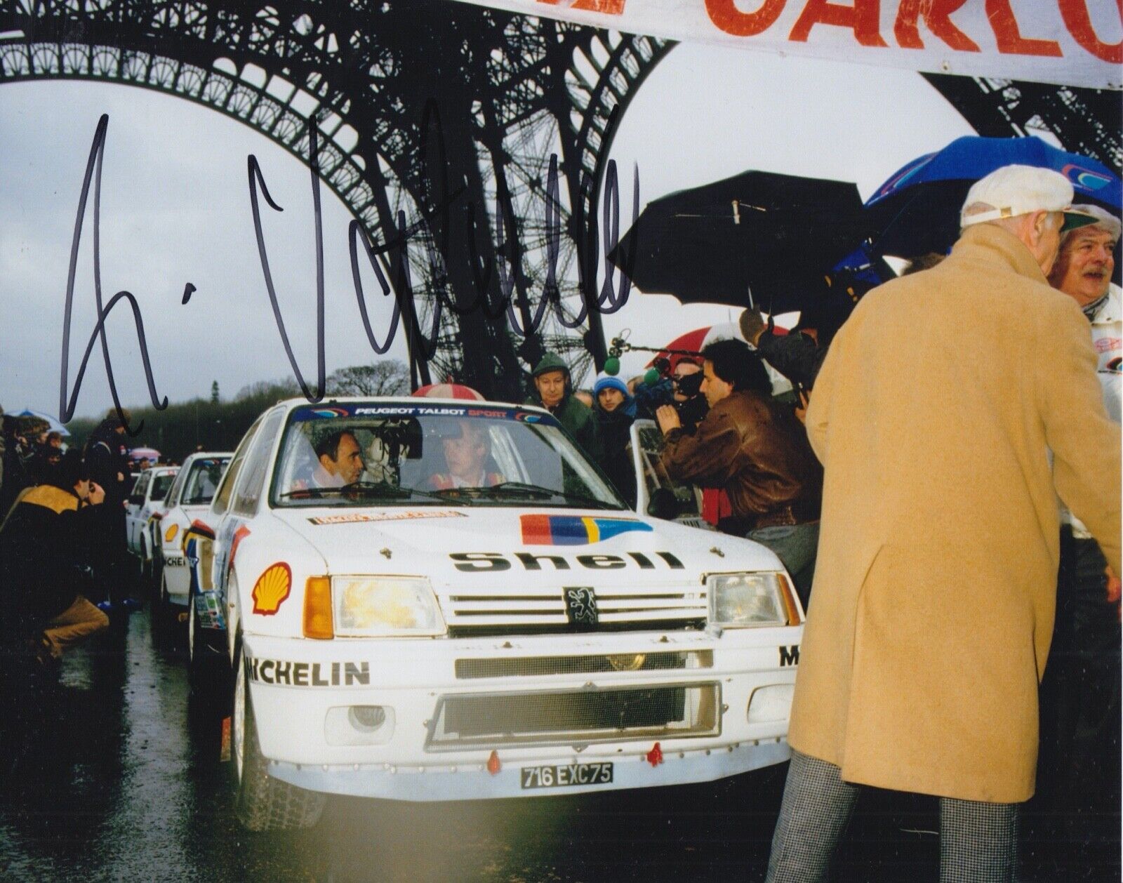 Ari Vatanen Hand Signed 10x8 Photo Poster painting Rally Autograph Peugeot