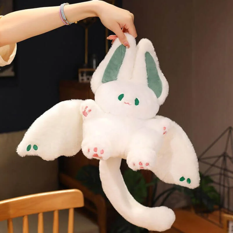 Cuteee Family White Fluffy Bat Squishy Pillow Toys 10inch-22inch For Gift
