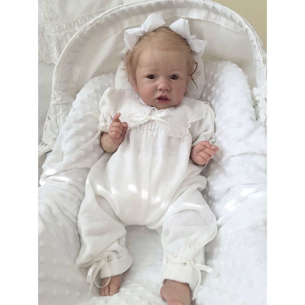 12'' Reborn Doll  Silicone Babies Girl Adela with Beautiful Blue Eyes Sparkling New Washable Realistic Newborns