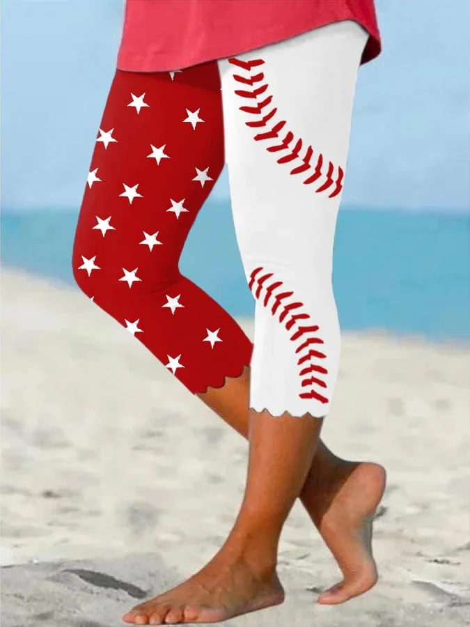 Baseball Print Leggings socialshop