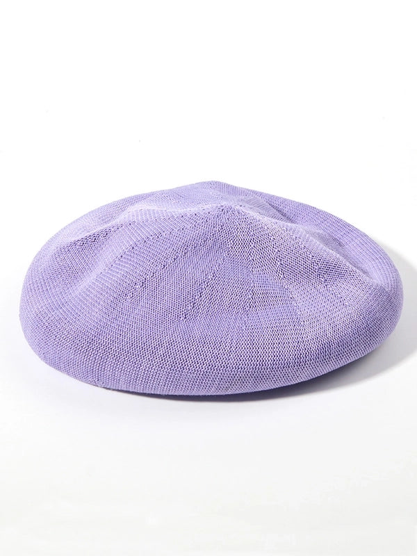 Women’s Retro Solid Color Flat Eaves Beret Hat