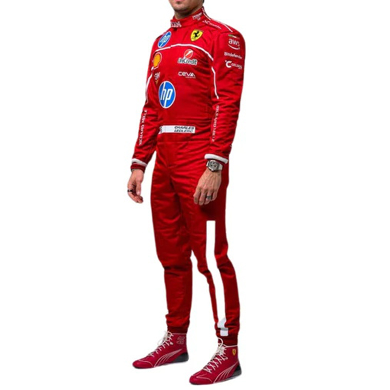 Men's Red Racing Print Jumpsuit