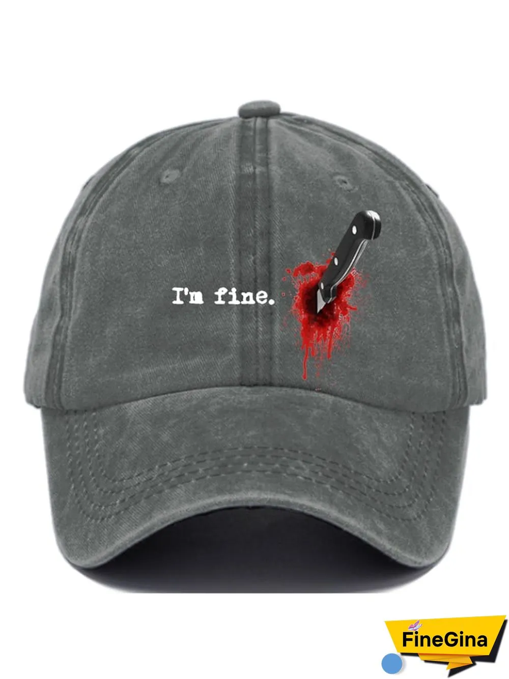 Casual I'm Fine Print Baseball Cap
