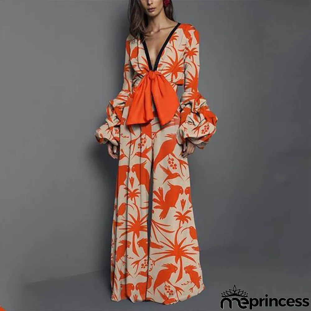 Women's Jumpsuit Dress Fashion Sexy Print Dress