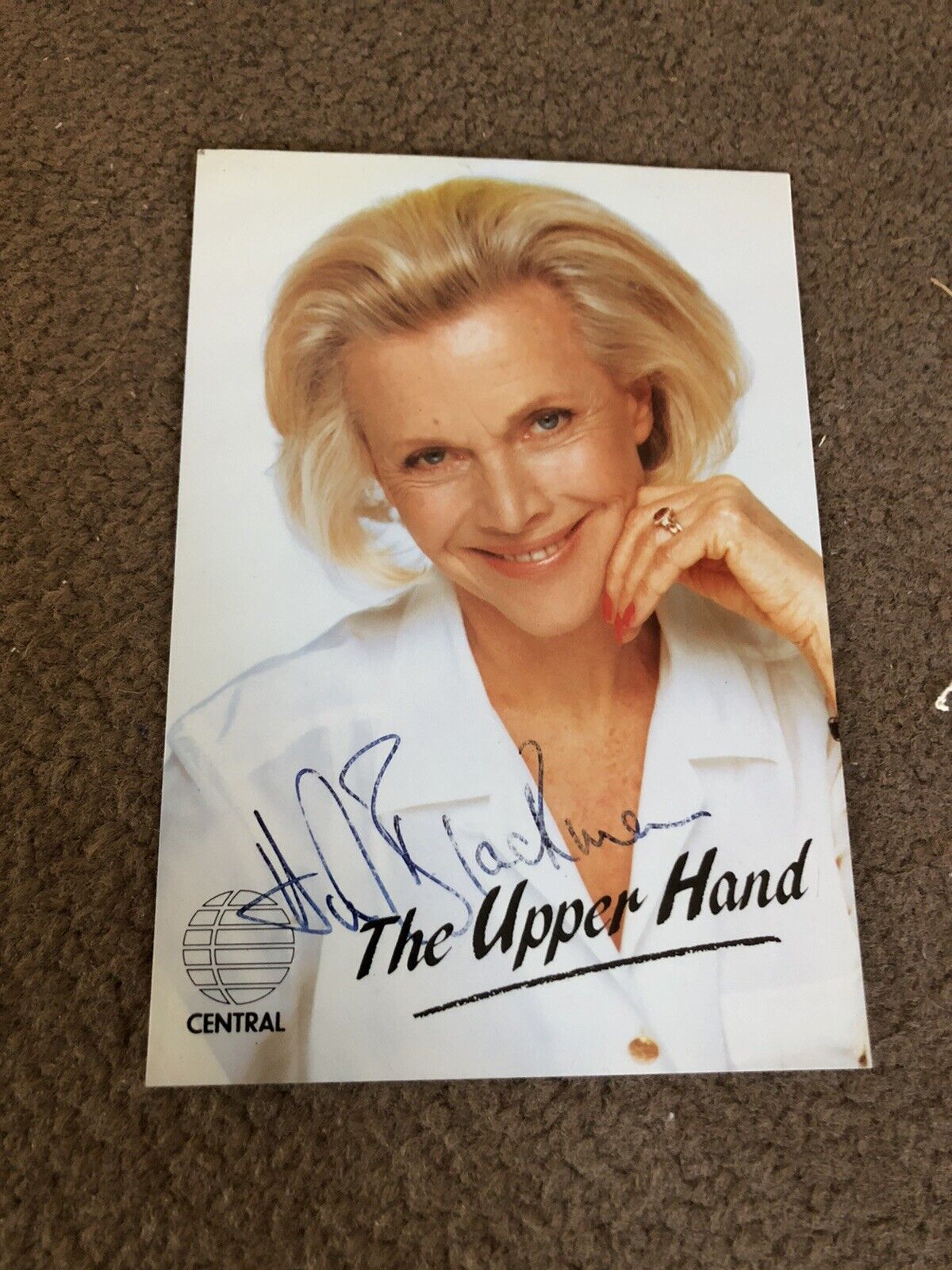 HONOR BLACKMAN (THE UPPER HAND) SIGNED CENTRAL TV CAST Photo Poster painting