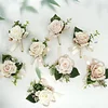 10PCS Bridal Groom Guests Wedding Catering Rose Corsage Boutonniere Wrist Artificial Flower Bouquets