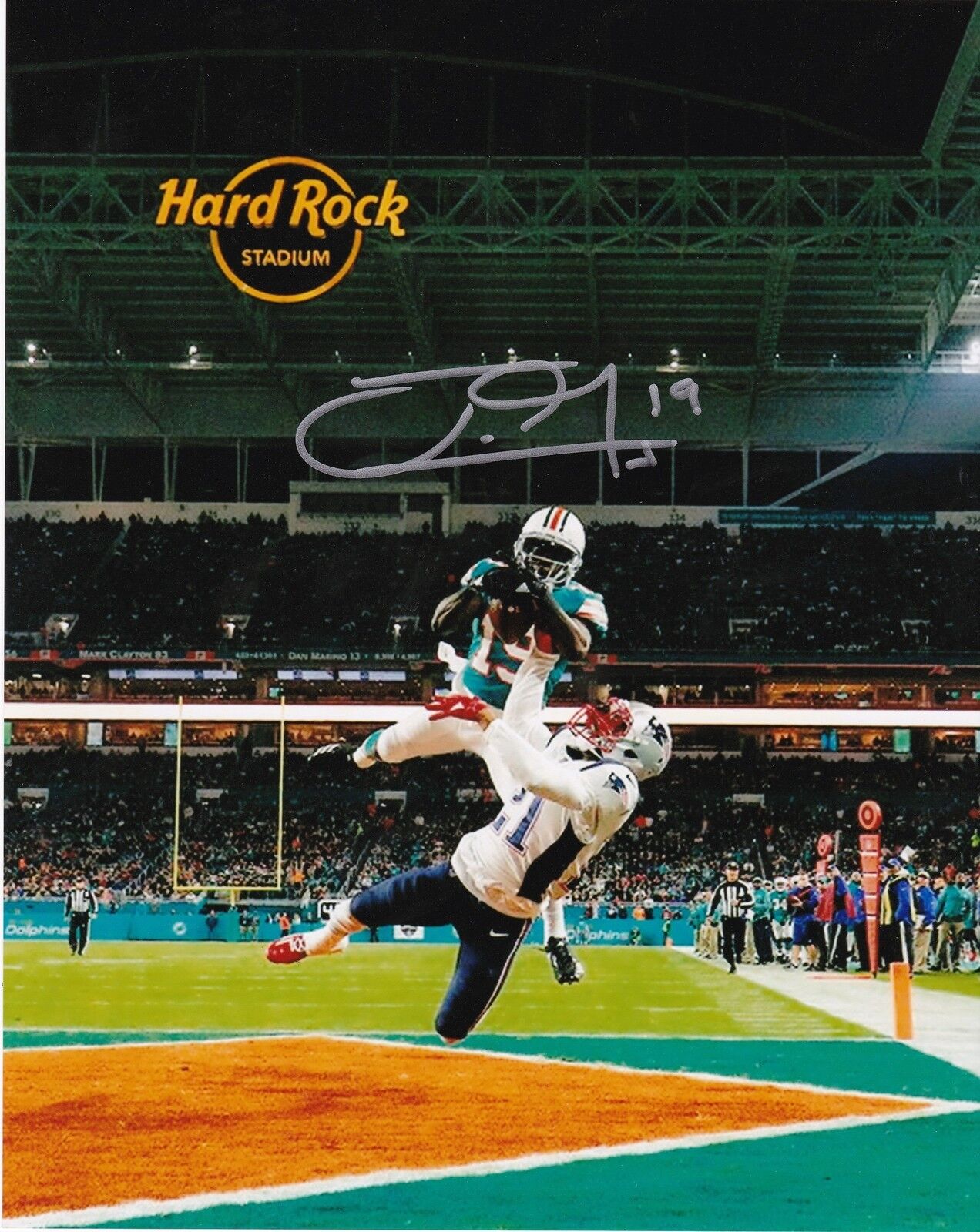 JAKEEM GRANT MIAMI DOLPHINS ACTION SIGNED 8x10