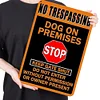 No Trespassing Dog On Permises Stop Keep Gate Shut Do Not Enter Without Permission Or Owner Persent - Vintage Metal Signs - 20*30cm/30*40cm - Warning