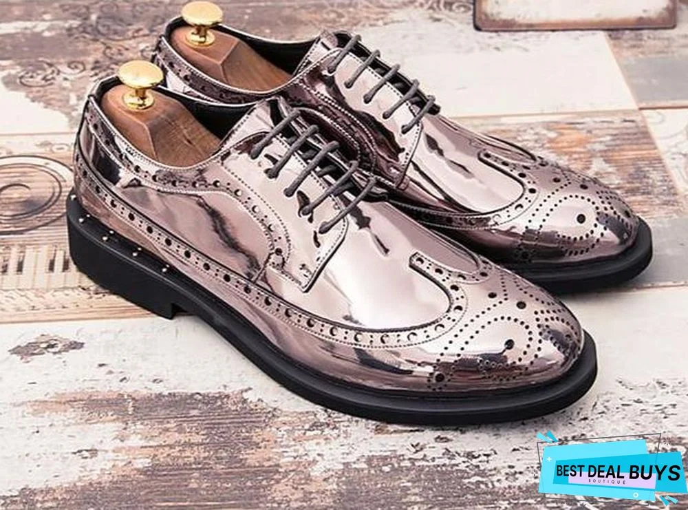 Men's Comfort Shoes Patent Leather Fall Oxfords Black / Gold / Silver / Outdoor