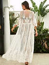 Lace Loose Embroidered Solid Sun-protection Cover-up