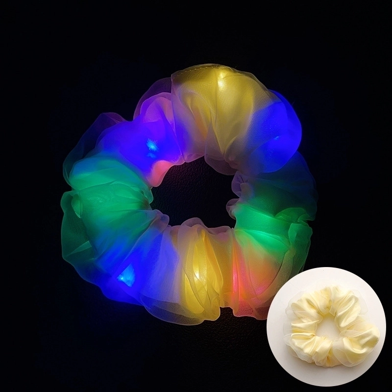 Halloween Novelty Women’S Solid Color Artificial Crystal Luminous Hair Tie