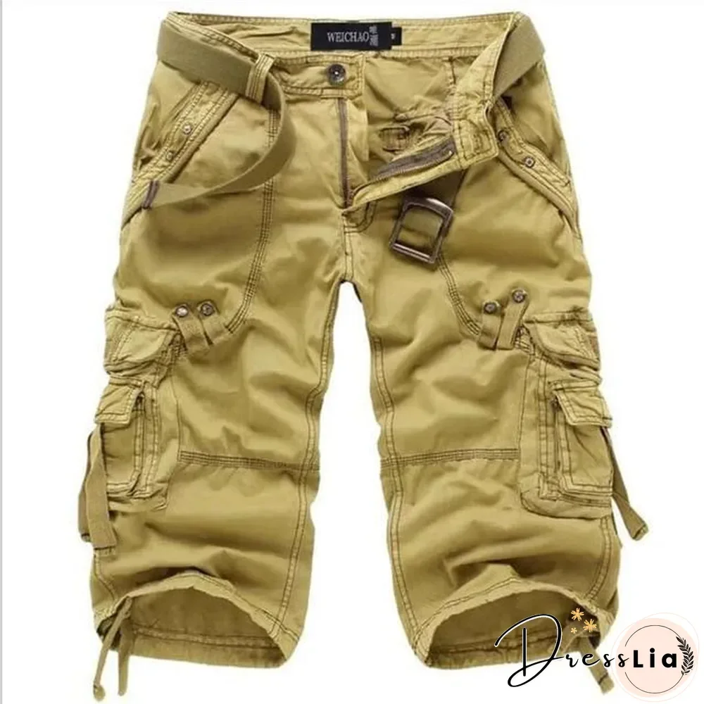 Plus Size Men's Camouflage Loose Cargo Work Casual Shorts