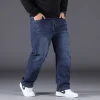 2024 New Men's Large Size Loose Straight Stretch Jeans