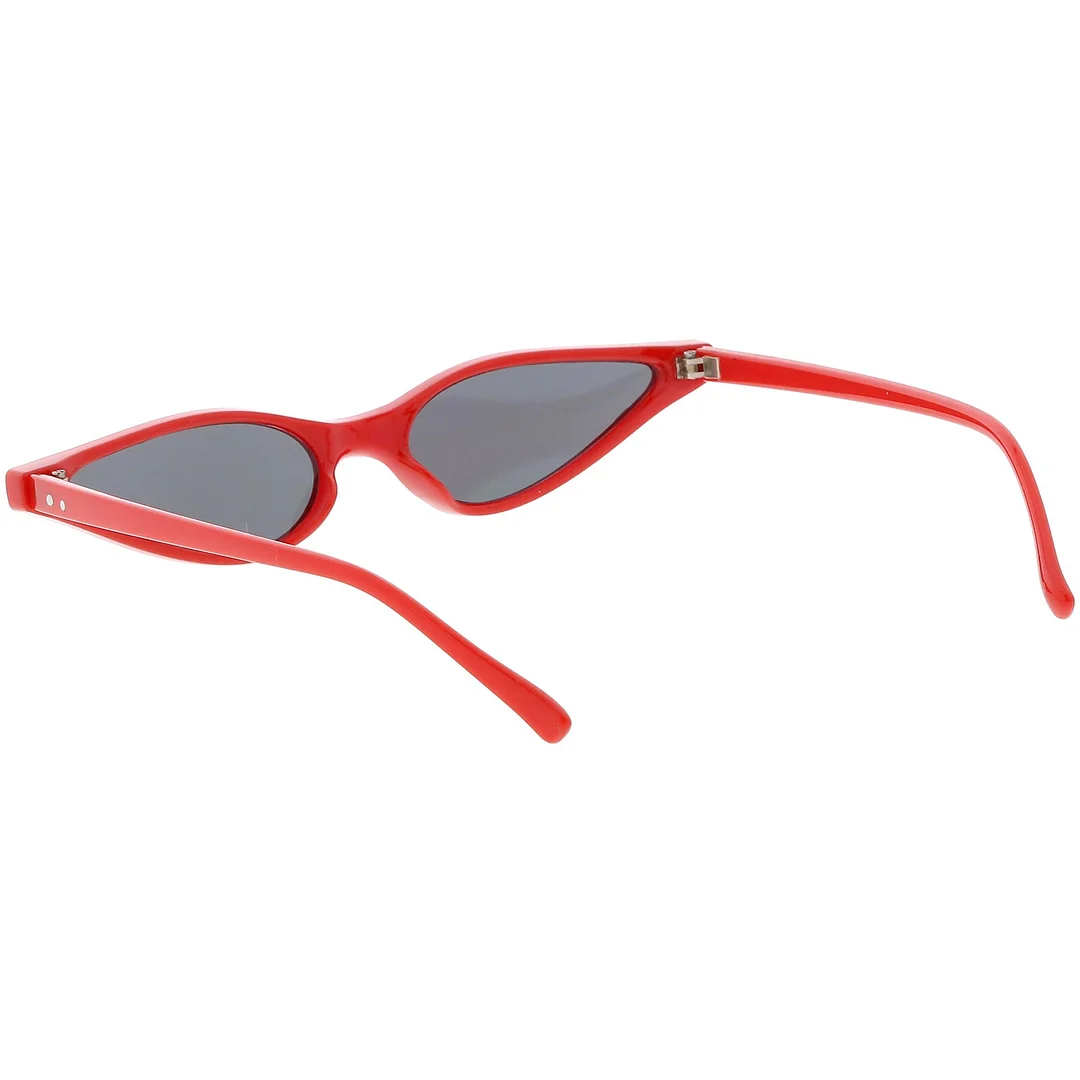 Extreme Thin Cat Eye glasses Neutral Colored Flat Lens 53mm