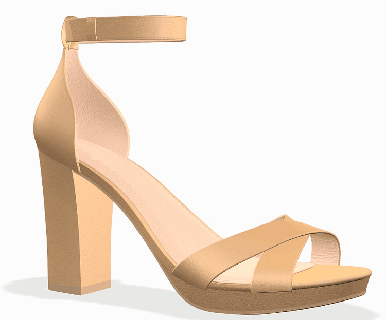 Nude Chunky Heel Ankle Strap Sandals Vdcoo