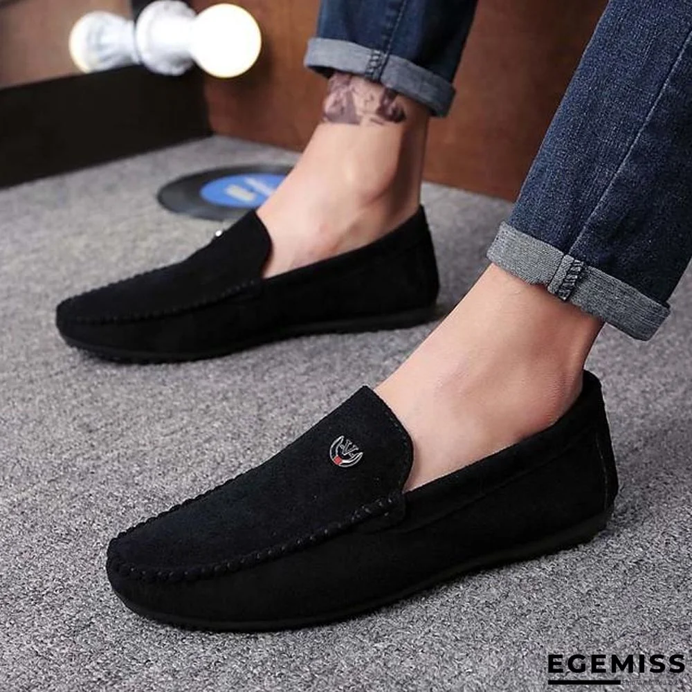 Men's Summer / Fall Casual / Vintage Daily Office & Career Loafers & Slip-Ons Walking Shoes Suede Breathable Wear Proof Black / Red | EGEMISS