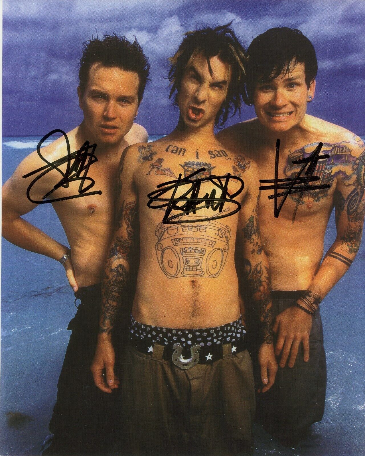 BLINK 182 - Autographed Signed 8x10 Reprint Photo Poster painting!