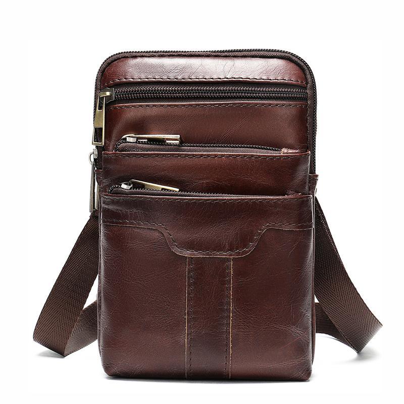 Vintage Multipurpose Leather Fanny Bags With Positions