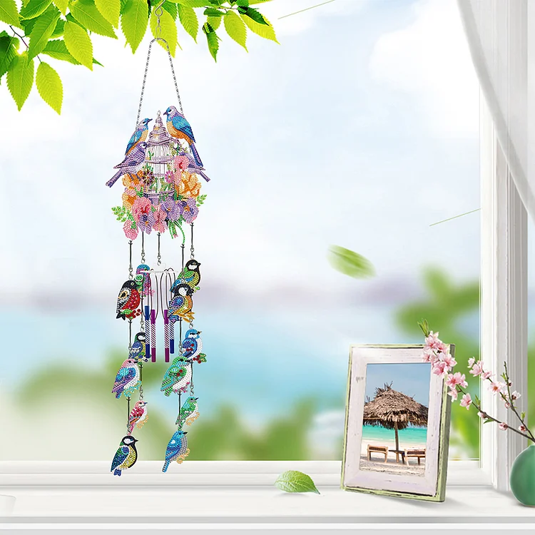 DIY Diamond Art for Home Decor Double Side 3D Wind Chime Pendant Hanging Kit