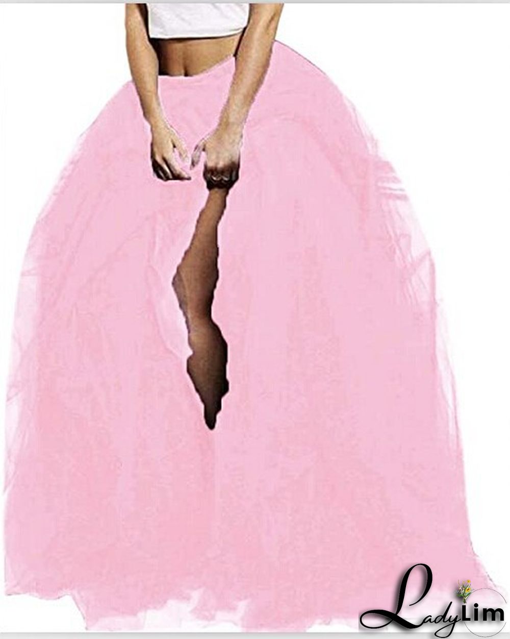 High Waist Elastic Casual Mesh Puffed Women's Skirt tutu Lady Tulle Skirt