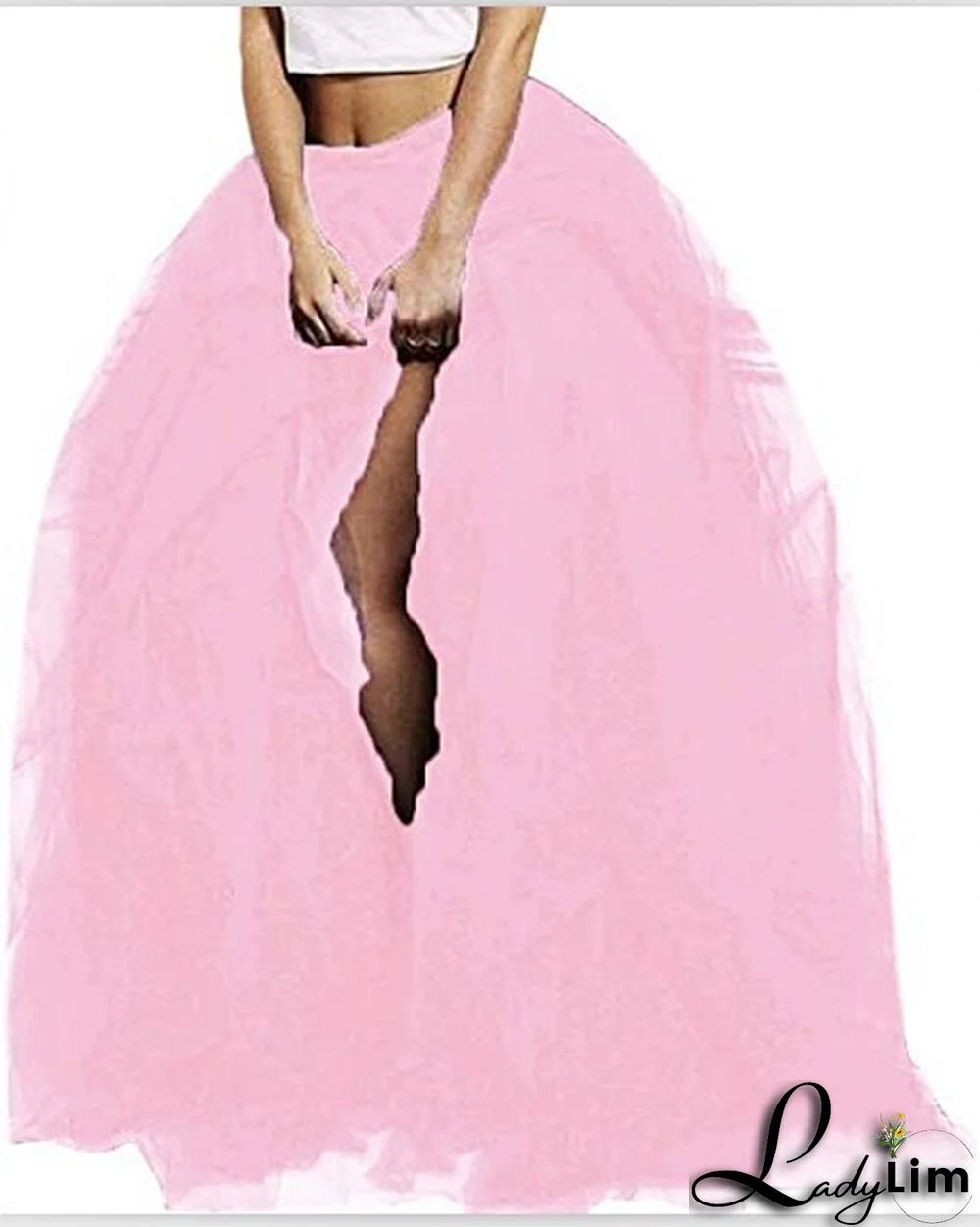 High Waist Elastic Casual Mesh Puffed Women's Skirt tutu Lady Tulle Skirt