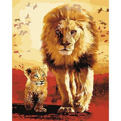 Animal Lion Paint By Numbers Kits UK For Adult PH9359