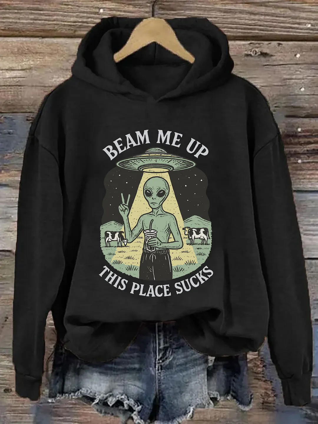 Beam Me Up This Place Sucks Hoodie